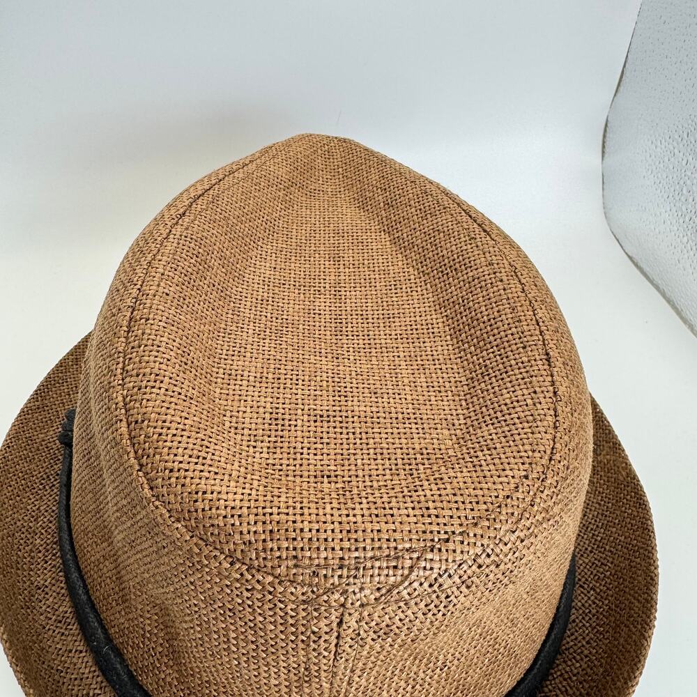 Levi's Woven Fedora Hat Braided Band Brown Sun Travel Vacation L XL - Picture 3 of 7